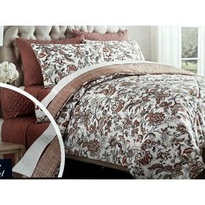 Style Decor 6-piece Reversable Comforter and Coverlet Set - Queen FLORAL Red